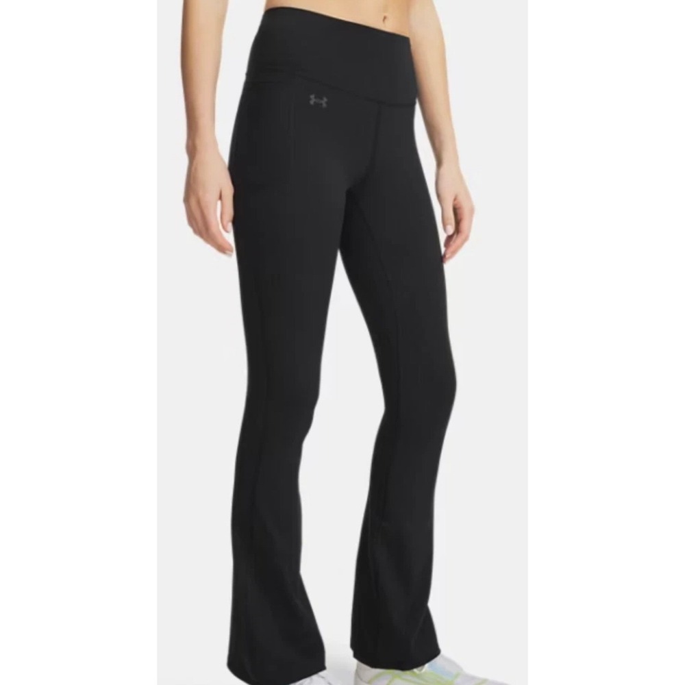 Under Armour Womens Black Motion-Flare Athletic Yoga Pants Small Drawstring